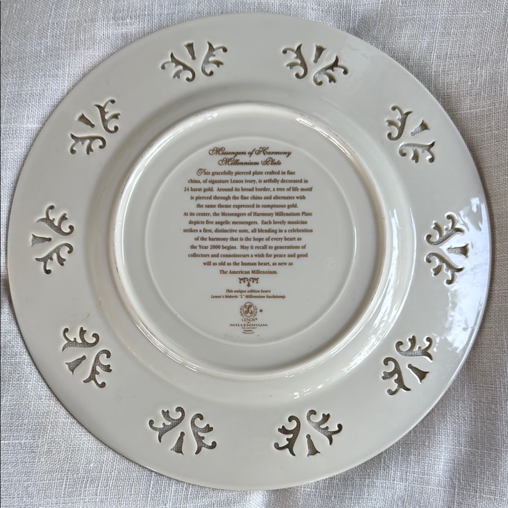 Lenox Messengers of Harmony Millennium Collector Plate (2000) - Musical Angels